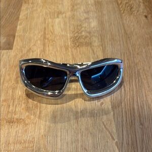 Silver Sunglasses with Black Lenses